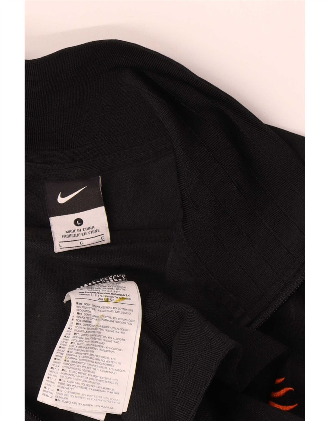 Męska kurtka dresowa Nike KNVB Graphic, duża, czarna, poliestrowa w prążki