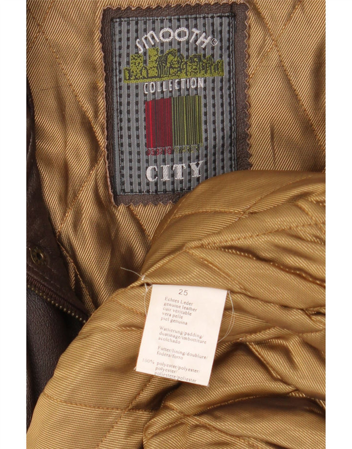 Vintage męska kurtka skórzana bomber UK 42 XL brązowa skóra