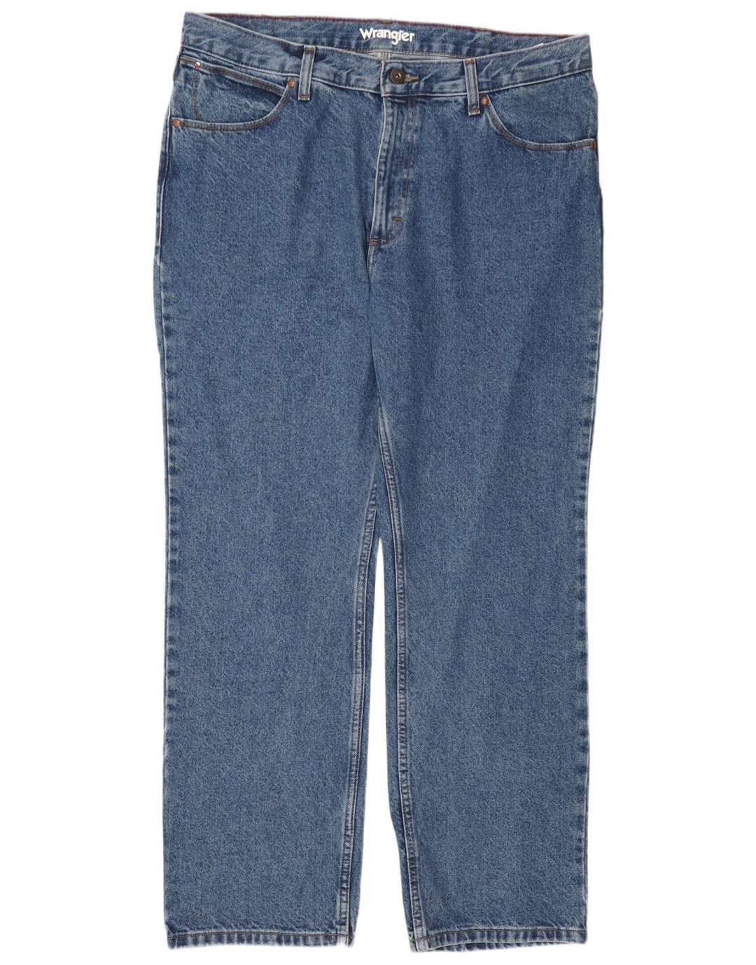 Wrangler Męskie proste dżinsy W38 L30 Niebieskie bawełniane