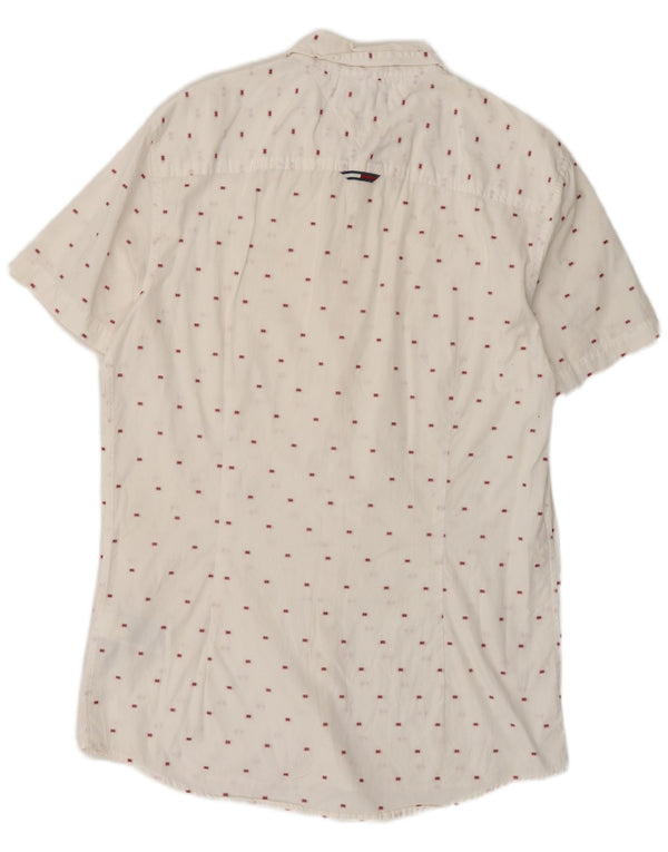 Męska koszula slim fit z krótkim rękawem Tommy Hilfiger, średnia biała bawełna