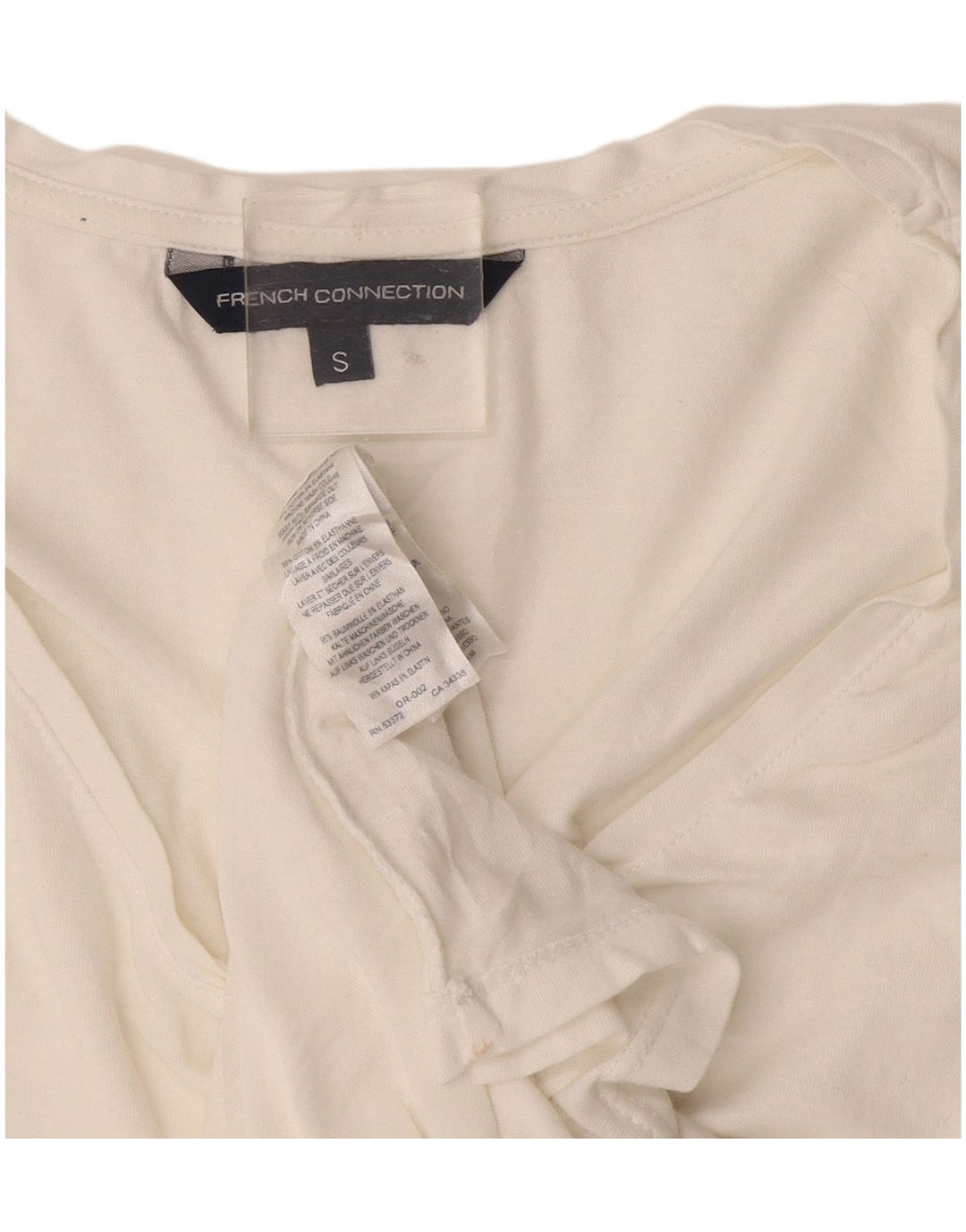 T-shirt damski French Connection Top UK 10, mały, biały, bawełniany
