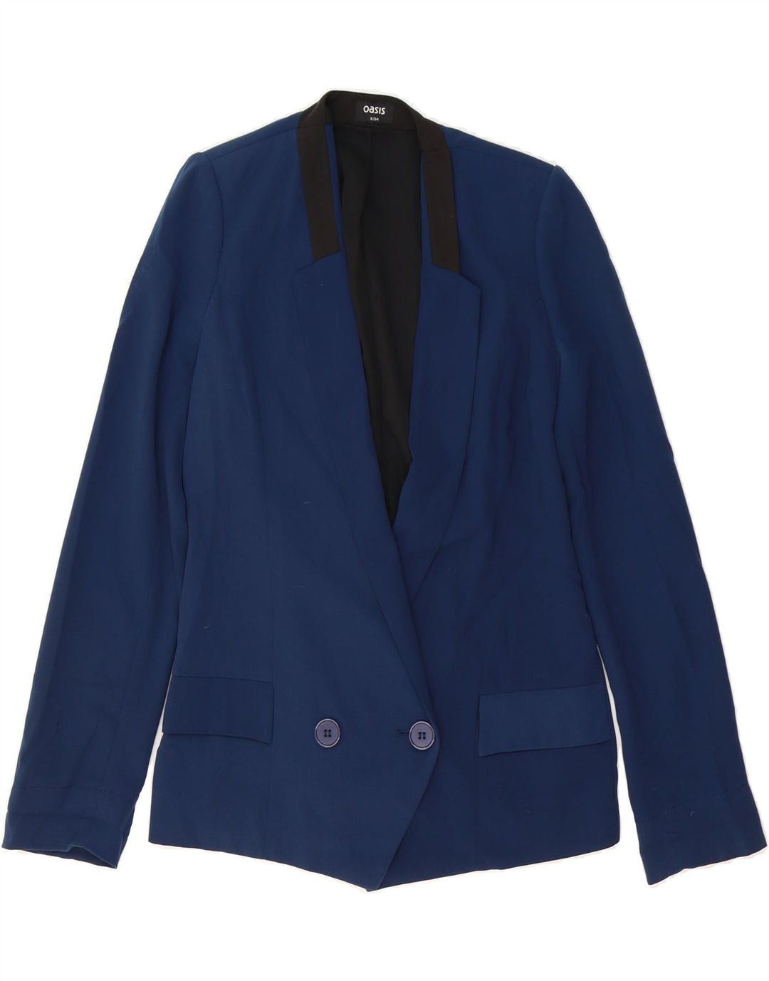 OASIS Womens Double Breasted Blazer Jacket UK 8 Small Navy Blue Polyester Vintage Oasis and Second-Hand Oasis from Messina Hembry 
