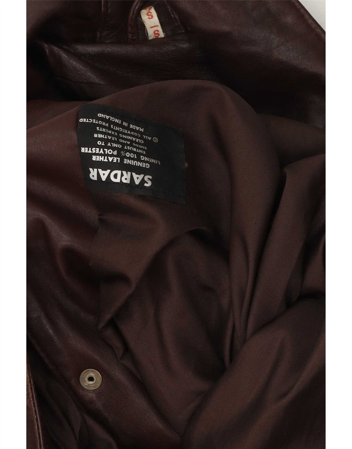 Sardar Damski płaszcz skórzany oversize UK 10 Small Brown