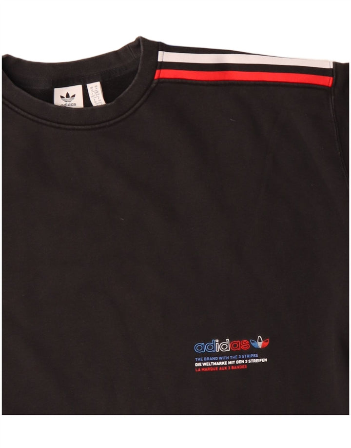 Damska bluza Adidas z trzema paskami, UK 14, duża czarna