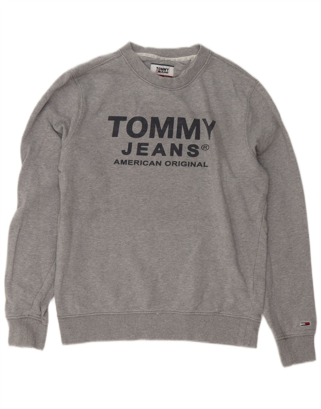 Męska bluza z grafiką Tommy Hilfiger, mała, szara, bawełniana