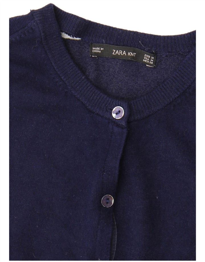 Sweter damski ZARA rozpinany UK 12 średni granatowy
