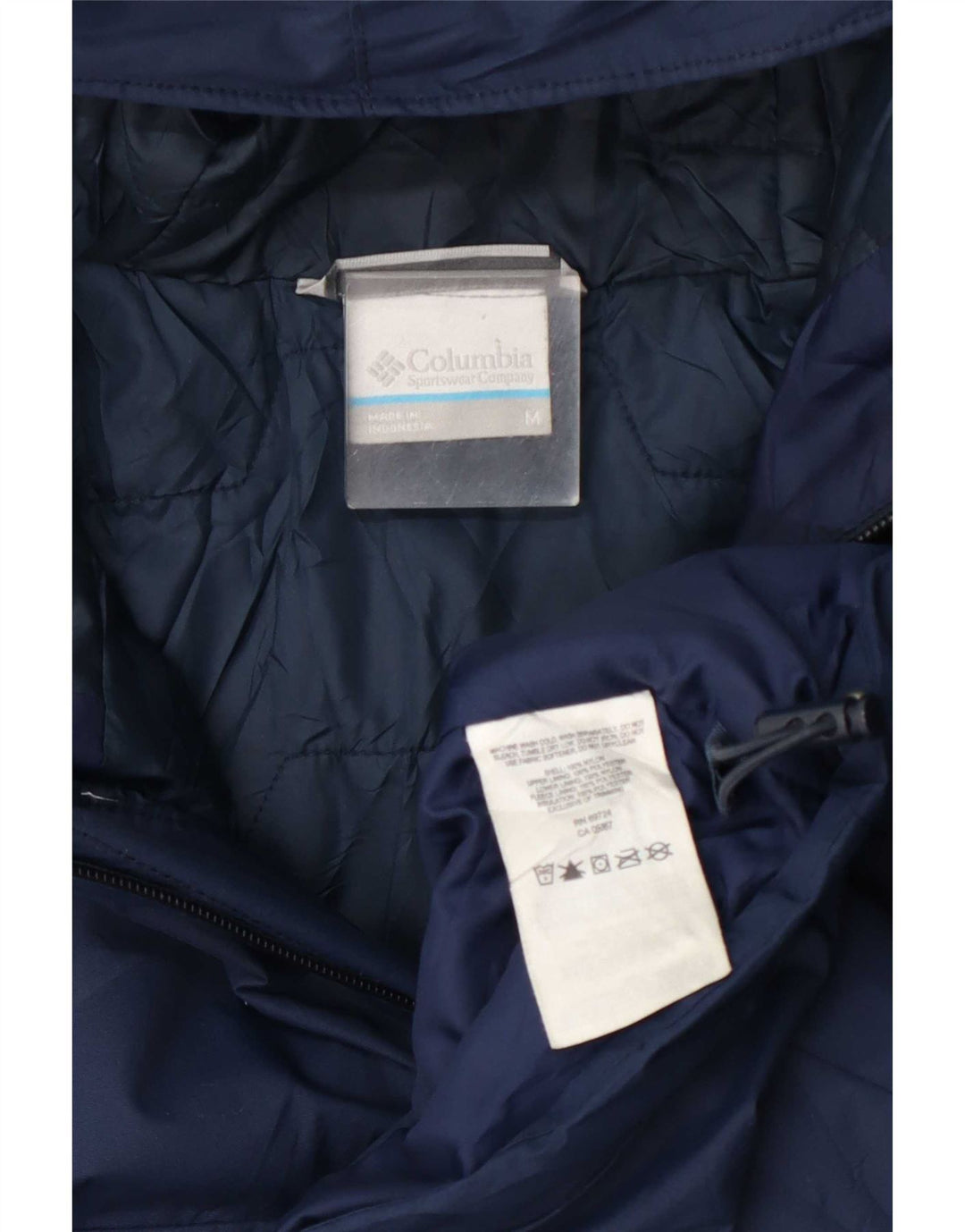 Męska kurtka przeciwdeszczowa z kapturem Columbia UK 38 Średni granatowy nylon