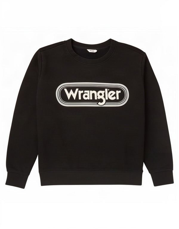 Damska bluza z grafiką Wrangler UK 16, duża, czarna, bawełniana