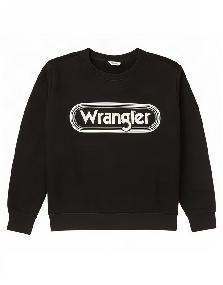 Damska bluza z grafiką Wrangler UK 16, duża, czarna, bawełniana