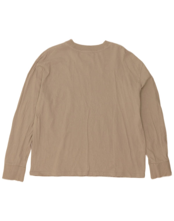 Zara Womens Oversized Top Long Sleeve UK 10 Small Beige