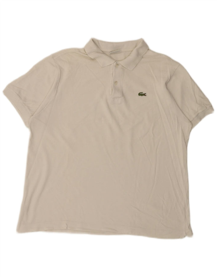 Męska koszulka polo Lacoste, rozmiar 6, XL, biała, bawełniana