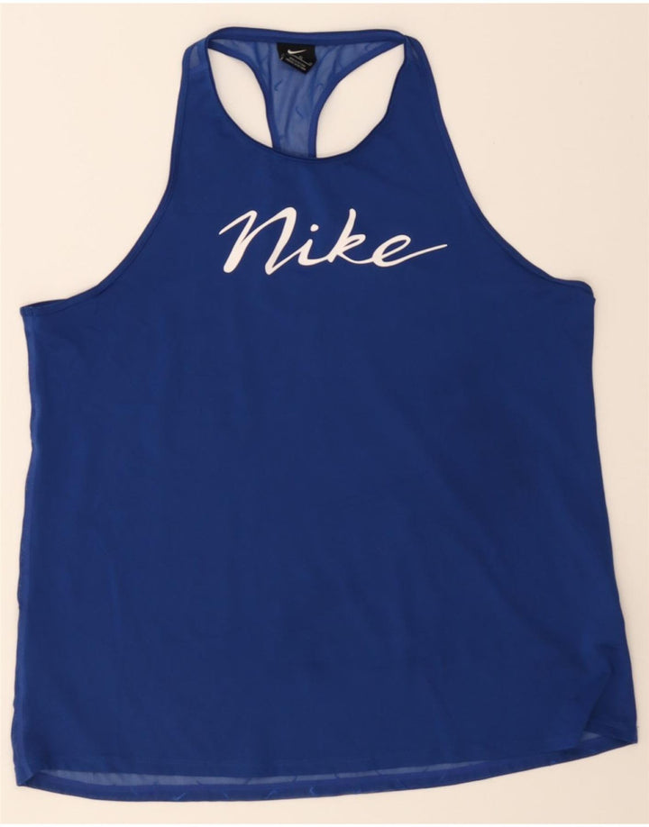 NIKE Womens Graphic Vest Top UK 18 XL Blue Polyester Vintage Nike and Second-Hand Nike from Messina Hembry 
