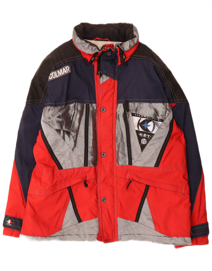 Męska kurtka narciarska Colmar Graphic EU 52, duża, czerwona, z blokami kolorów