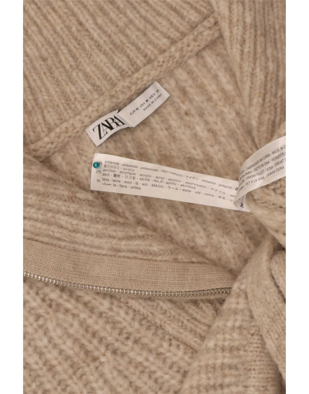 Damski podkoszulek Zara Crop Vest UK 14 Średni beżowy poliamid