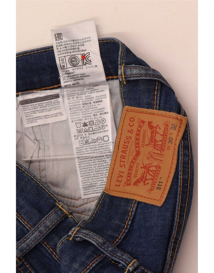 Męskie jeansy Levi's 511 Slim W30 L32 Niebieska bawełna