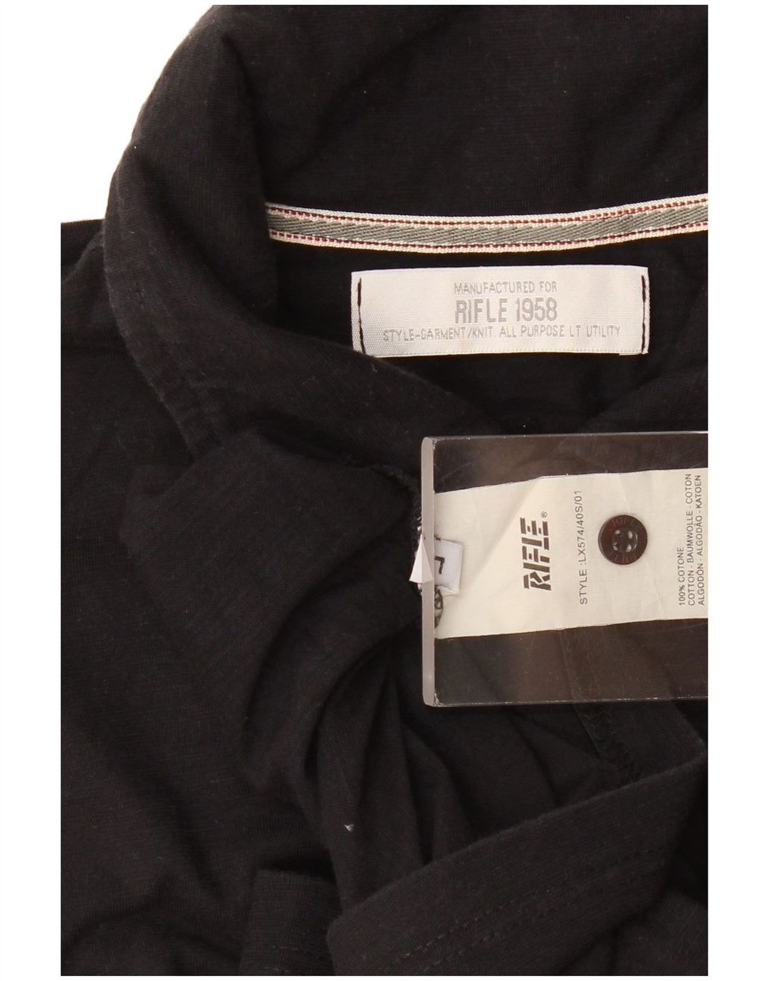 Męska koszulka polo Rifle, duża, czarna, bawełniana