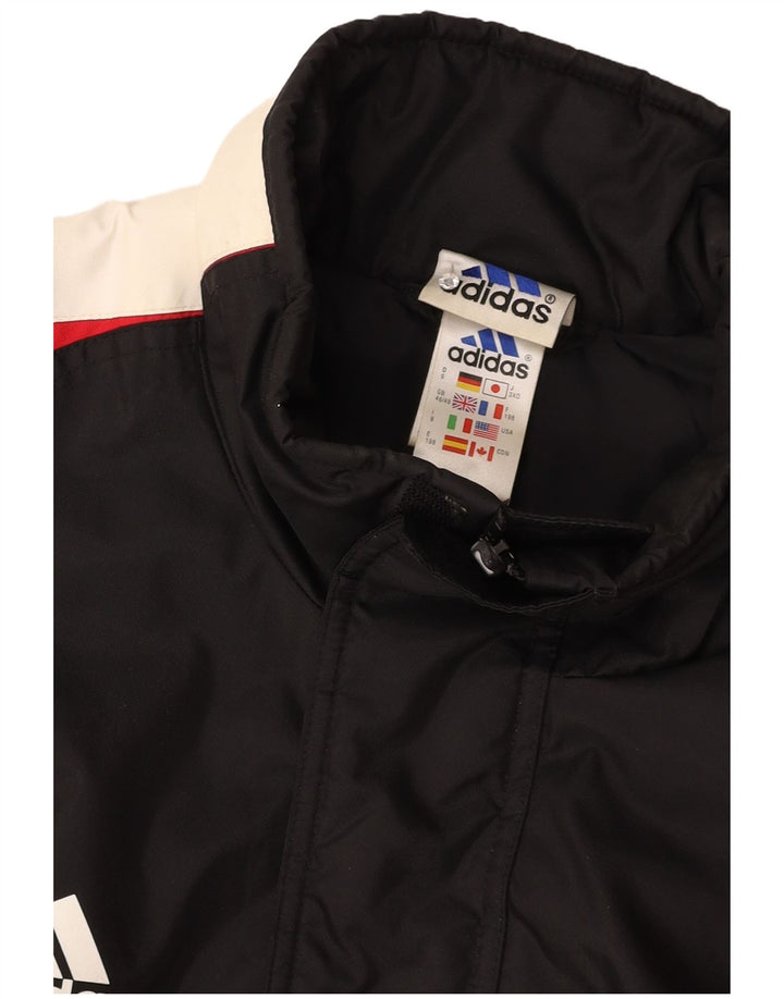 Męski płaszcz wiatrówka ADIDAS UK 46/48 XL Czarny poliamid z blokami kolorów