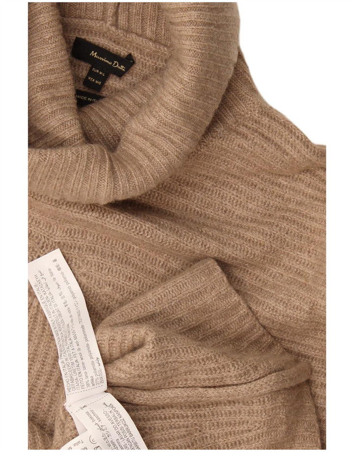 Damski sweter oversize Massimo Dutti z golfem UK 14, średni brąz