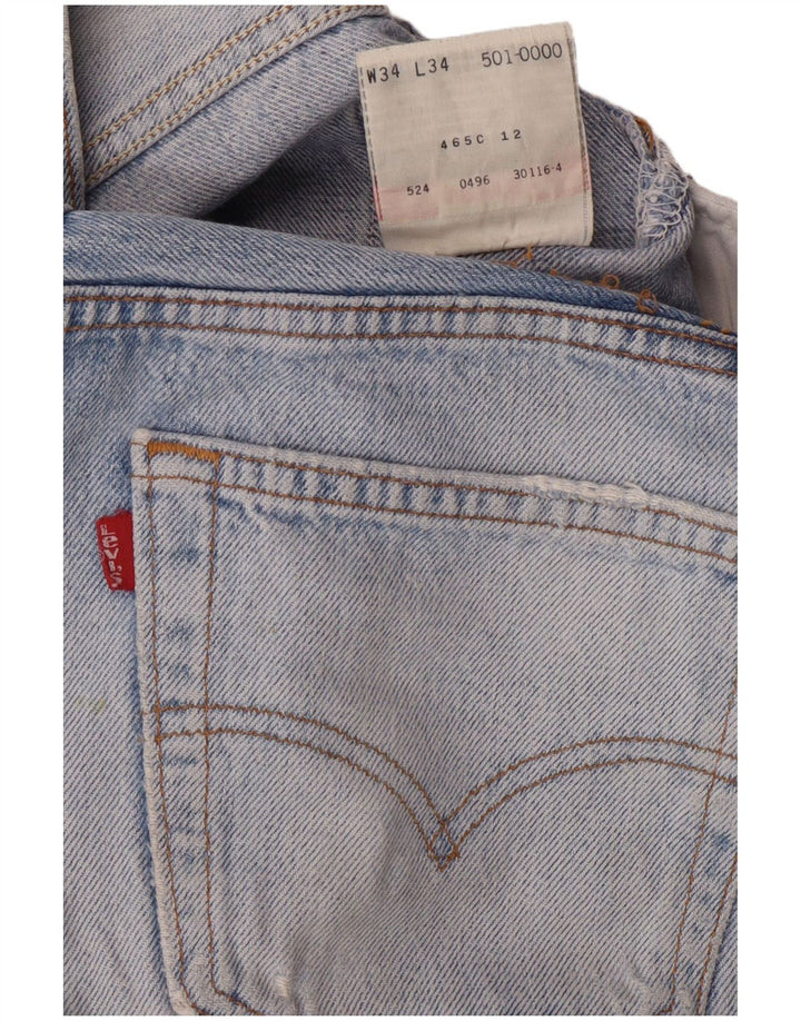 Męskie proste dżinsy LEVI'S W34 L29 Niebieskie bawełniane