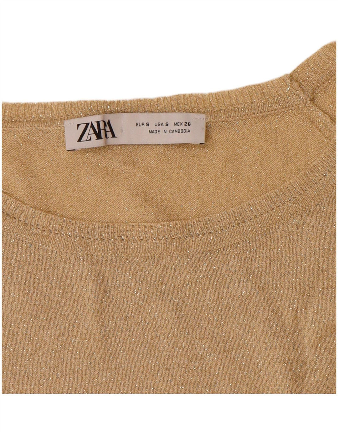 Damski sweter oversize z dekoltem w łódkę Zara UK 10 Small Beige