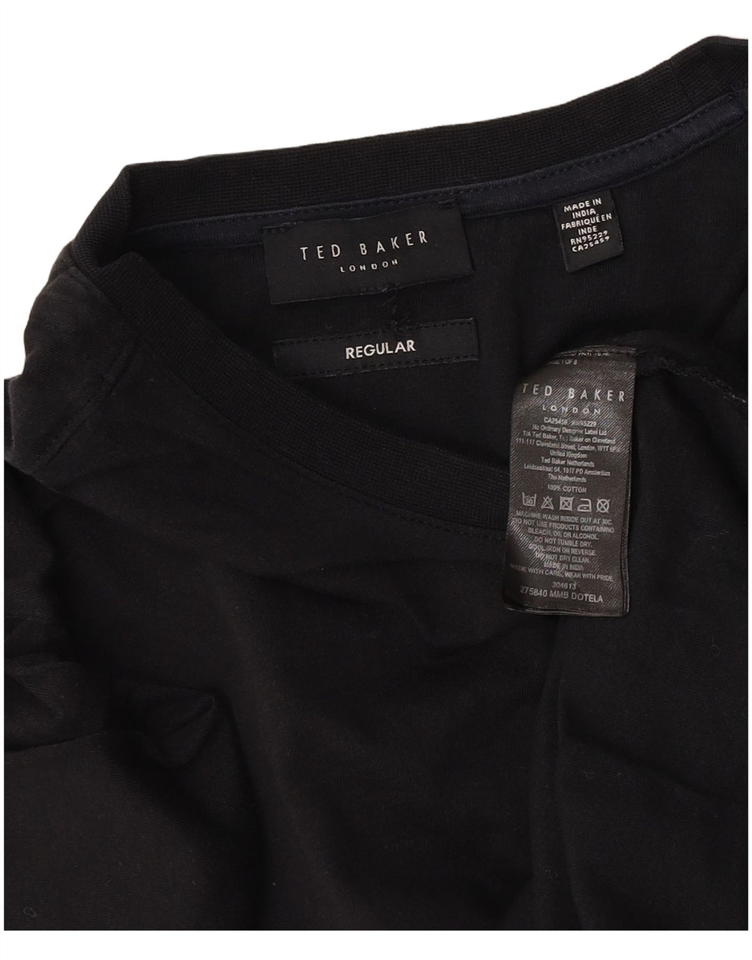 Ted Baker Męski T-shirt o regularnym kroju, średni czarny, bawełniany
