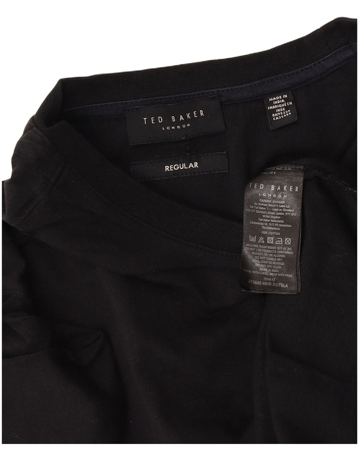 Ted Baker Męski T-shirt o regularnym kroju, średni czarny, bawełniany