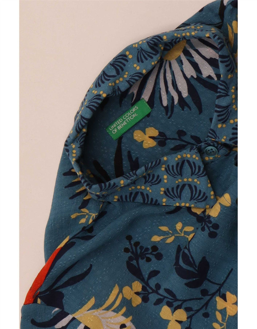 Koszula damska Benetton UK 12 Średni niebieski w kwiaty