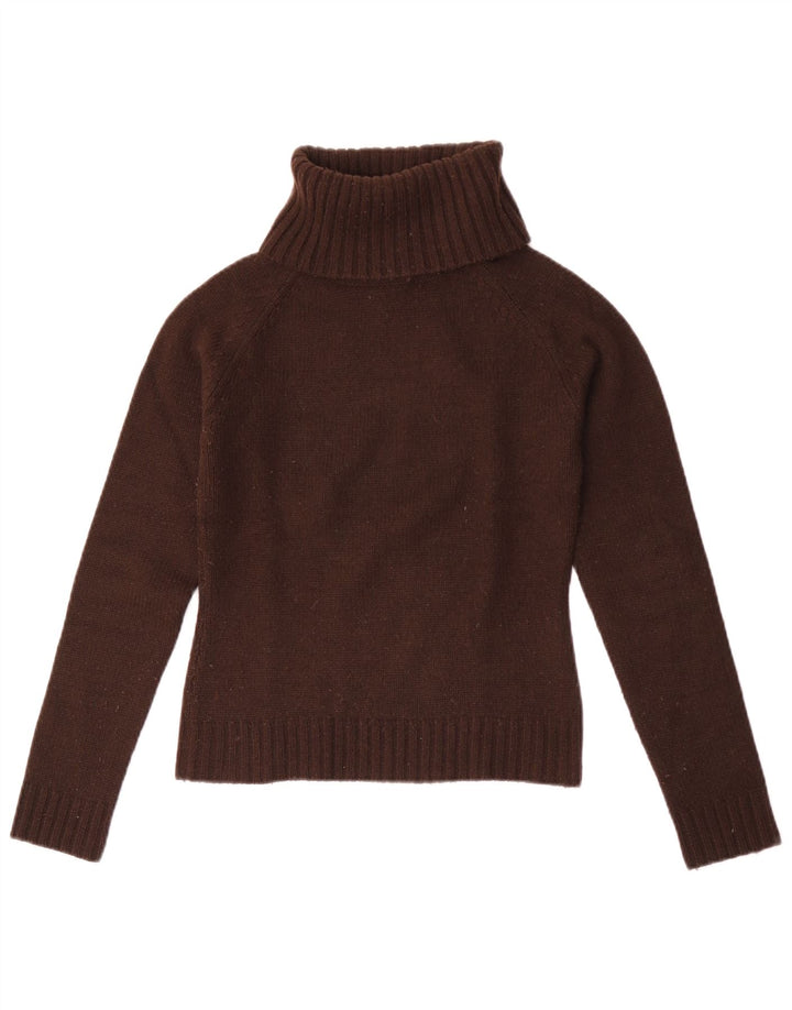 Sweter damski Zara z wywijanym dekoltem UK 10 Mały brązowy akryl
