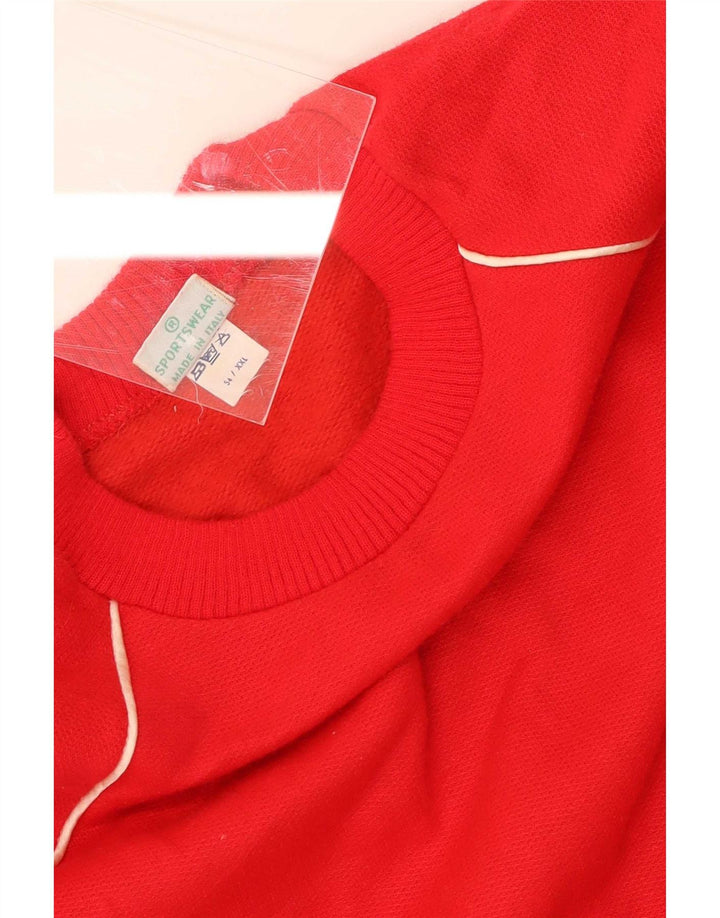 Bluza męska w stylu vintage, sweter 2XL, czerwona