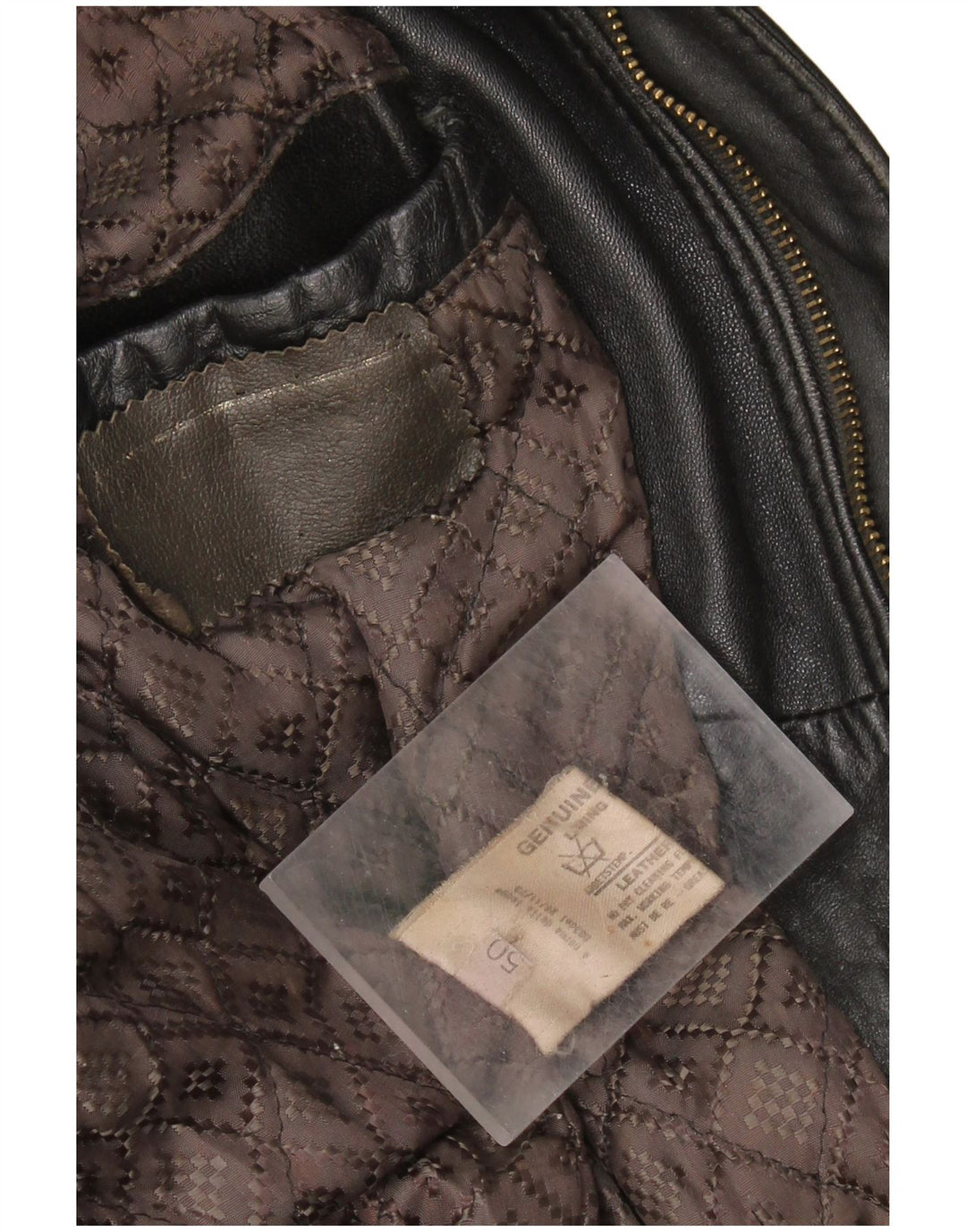 Męska kurtka skórzana VINTAGE IT 50 duża czarna skóra