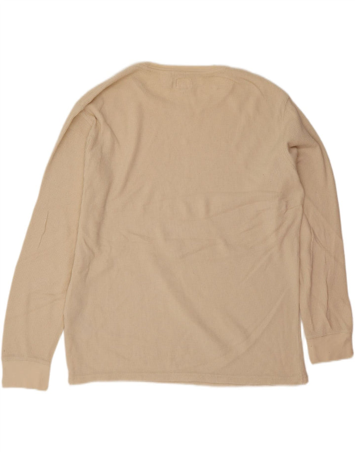 Męski top o luźnym kroju Levi's z długim rękawem, duży, beżowy, bawełniany