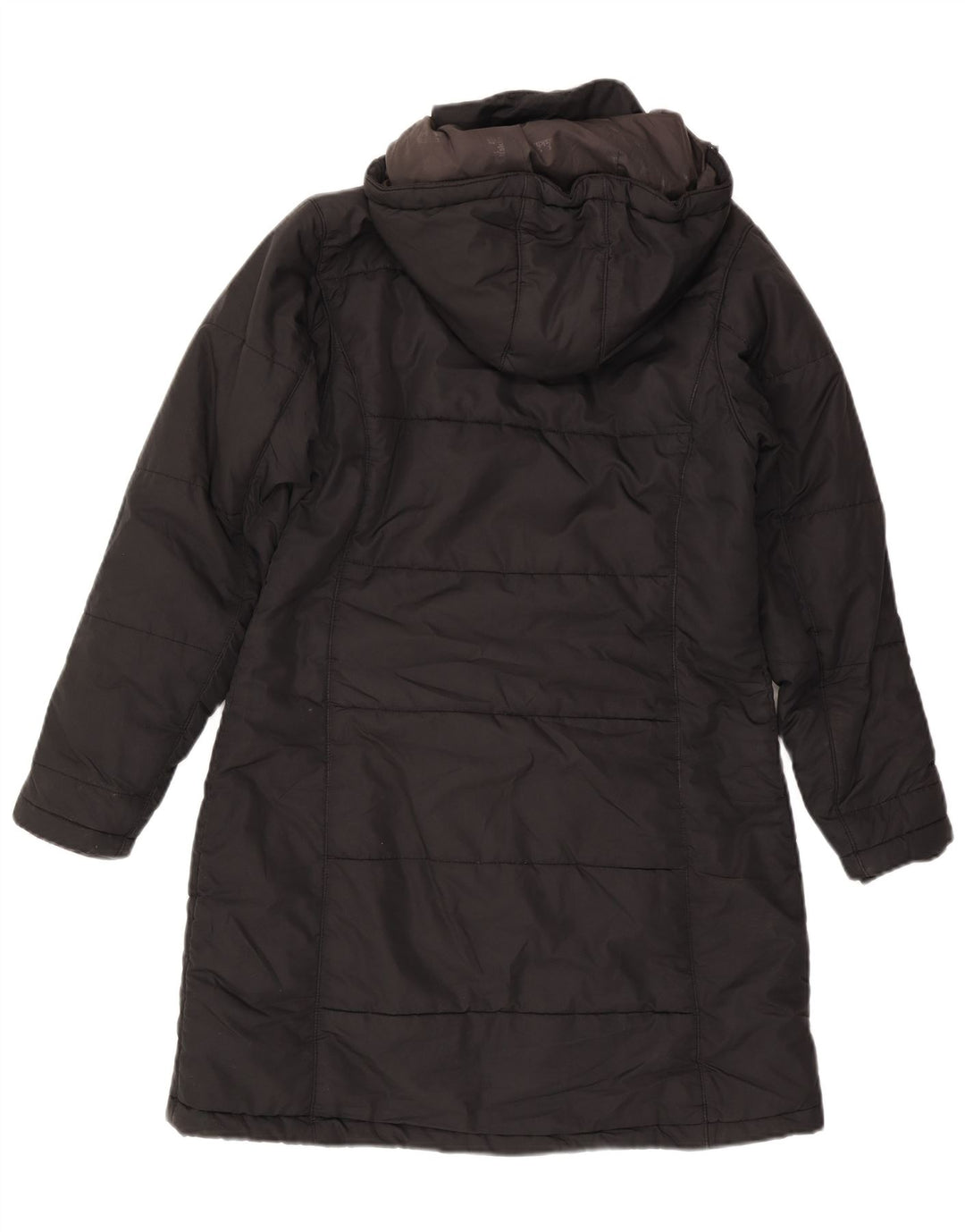 Damski ocieplany płaszcz z kapturem Jack Wolfskin UK 10, mały, czarny poliester