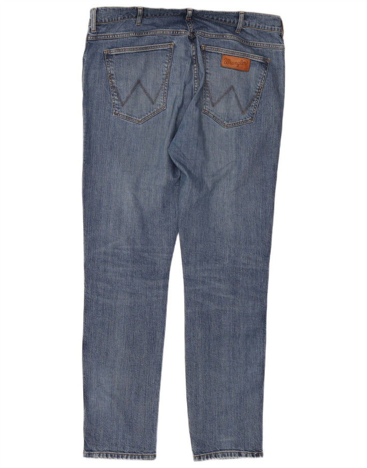 Wrangler Męskie Larston Slim Jeans W38 L34 Niebieskie bawełniane