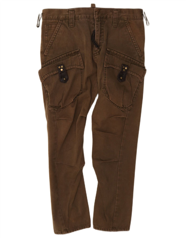 Damskie spodnie cargo Dsquared2 IT 42 Medium W30 L26 Brązowa bawełna