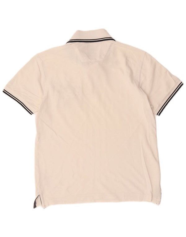 Marina Yachting Mens Slim Fit Polo Shirt Medium White Striped Cotton