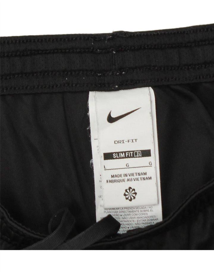 Męskie spodenki sportowe NIKE Dri Fit Slim Fit, duży czarny poliester z blokami kolorów
