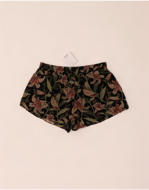 Szorty damskie Topshop UK 8 Small W27 Czarna wiskoza w kwiaty