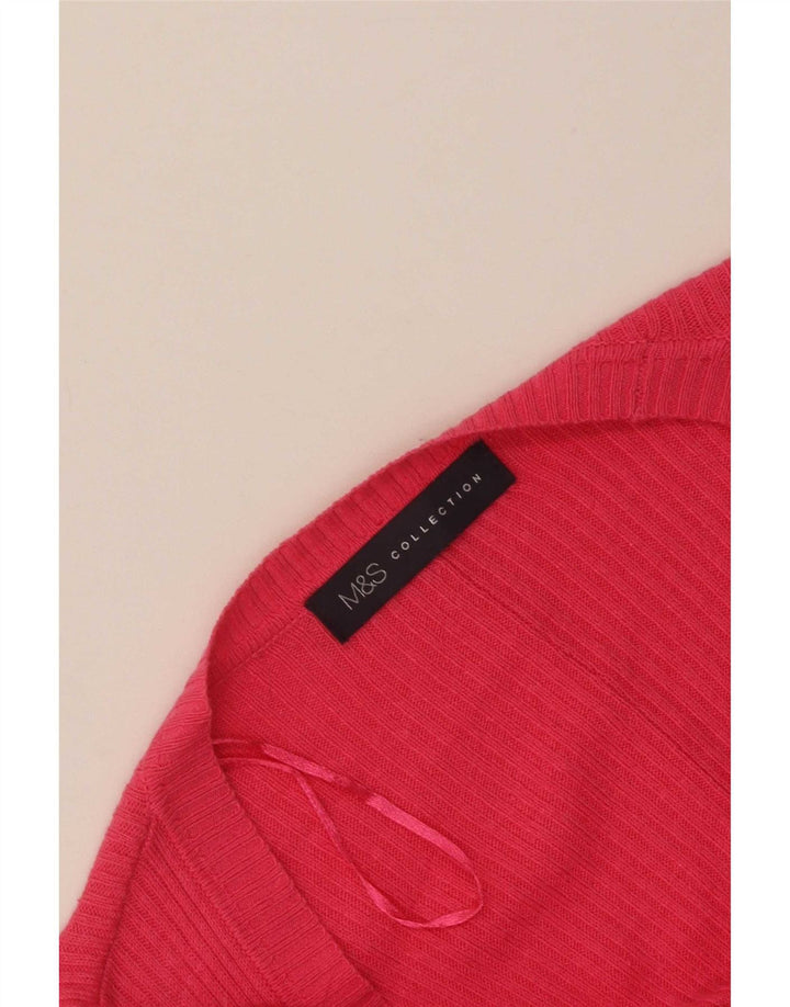 Marks & Spencer Damski sweter rozpinany UK 14, duży, różowy