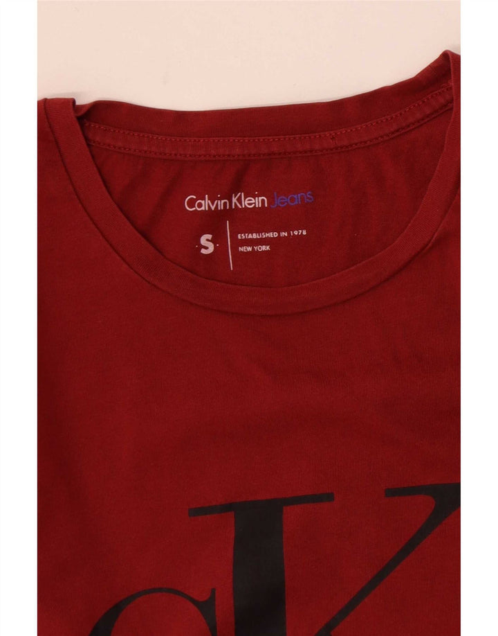 Męski T-shirt z grafiką Calvin Klein Jeans, mały, czerwony