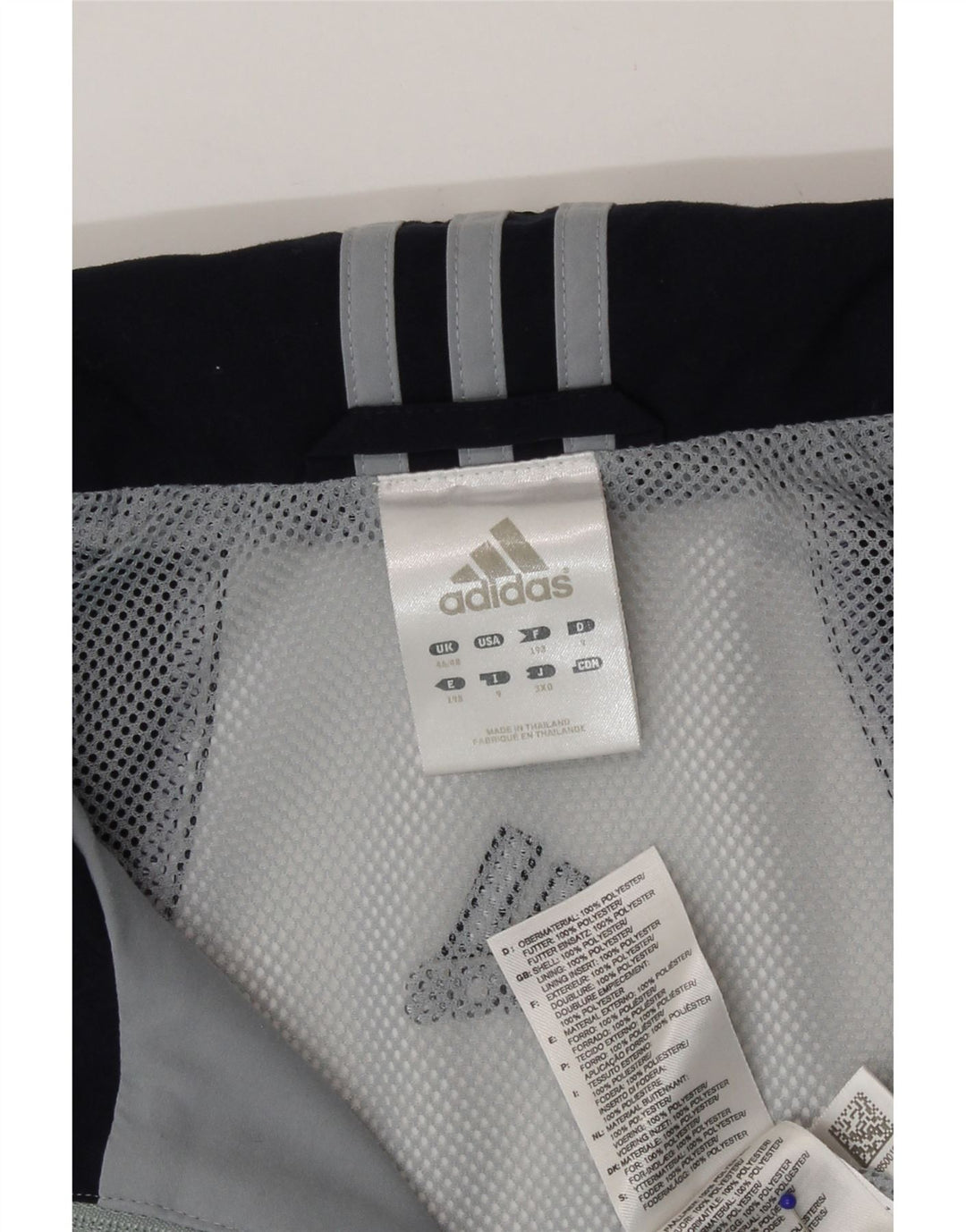 Męska kurtka dresowa Adidas UK 46/48 XL Szary poliester z blokami kolorów