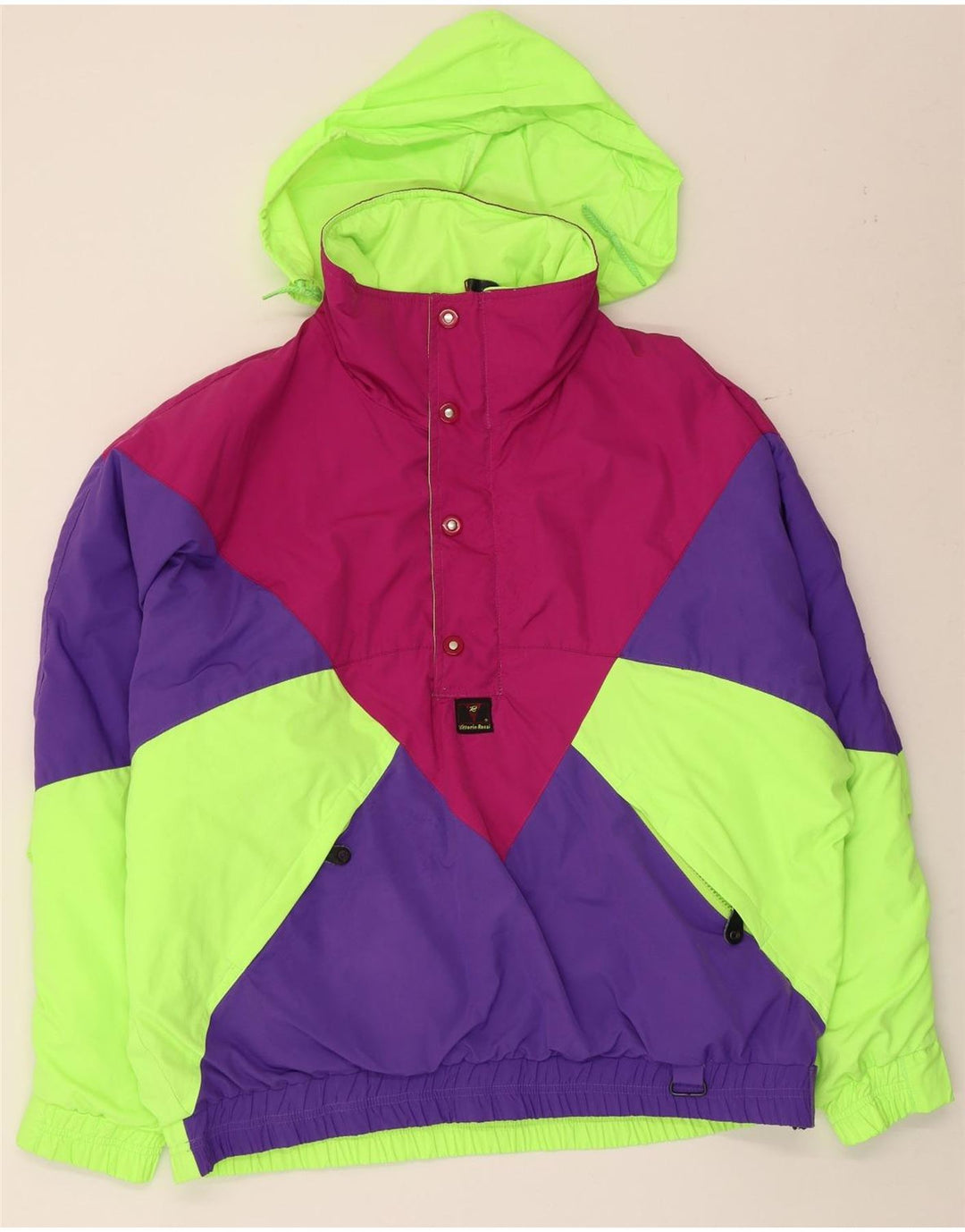 Vintage męska kurtka Anorak z kapturem IT 50, duża, wielokolorowa