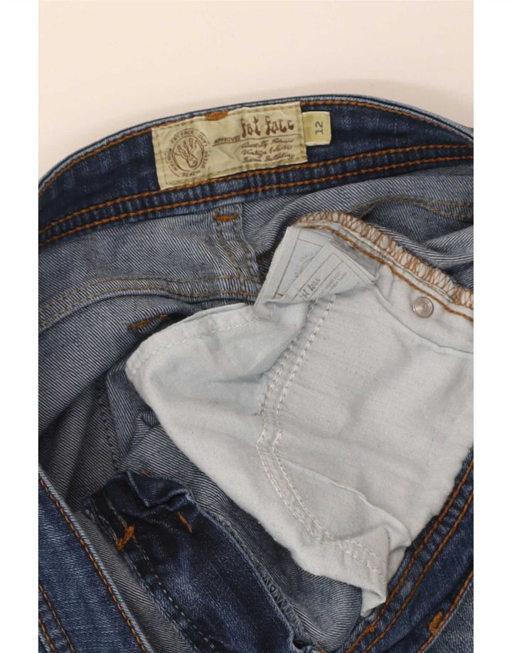 Damskie jeansy przycięte Fat Face UK 12 Medium W32 L23 Niebieskie