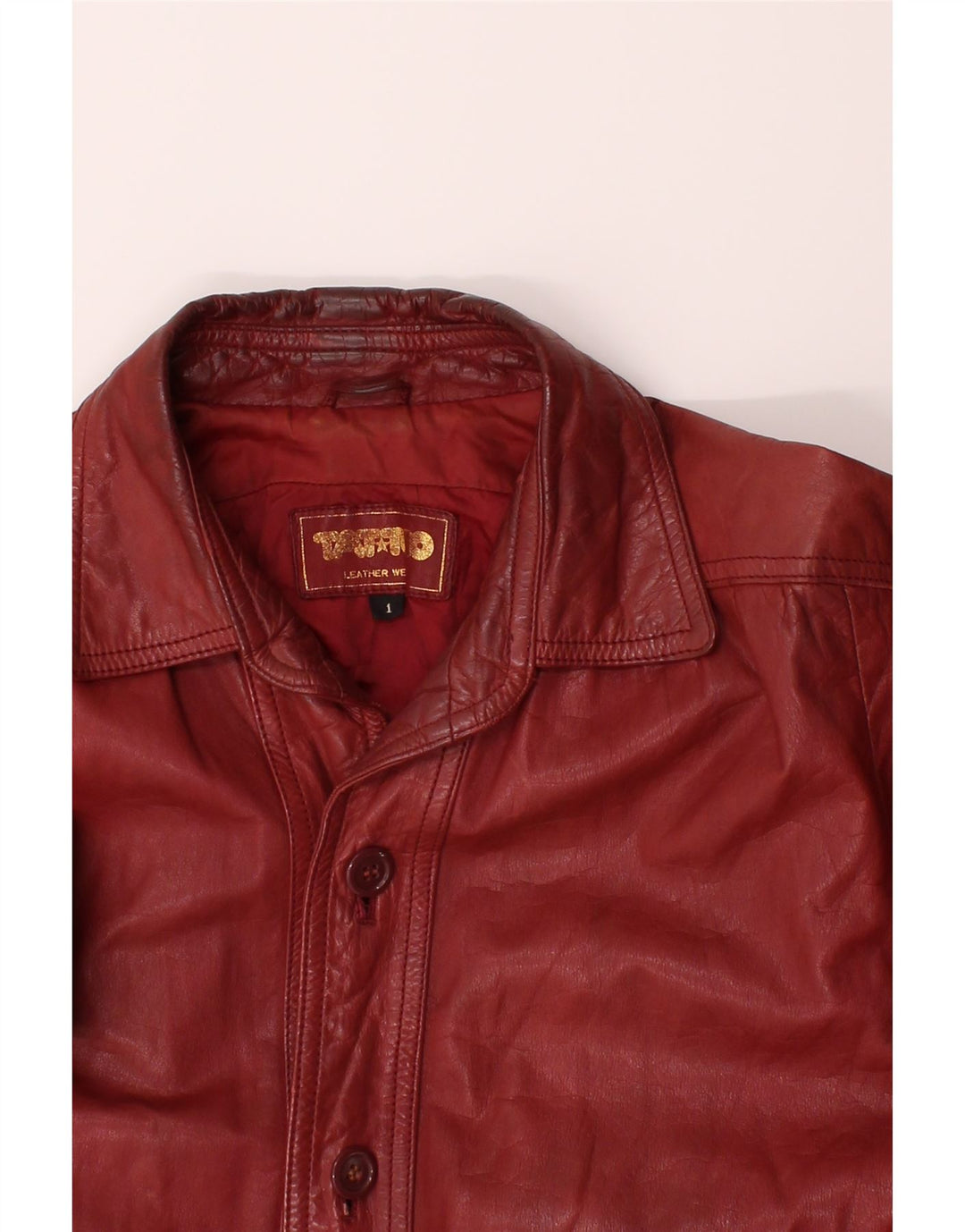 VINTAGE Womens Leather Jacket UK 14 Medium Red Leather Vintage Vintage and Second-Hand Vintage from Messina Hembry 