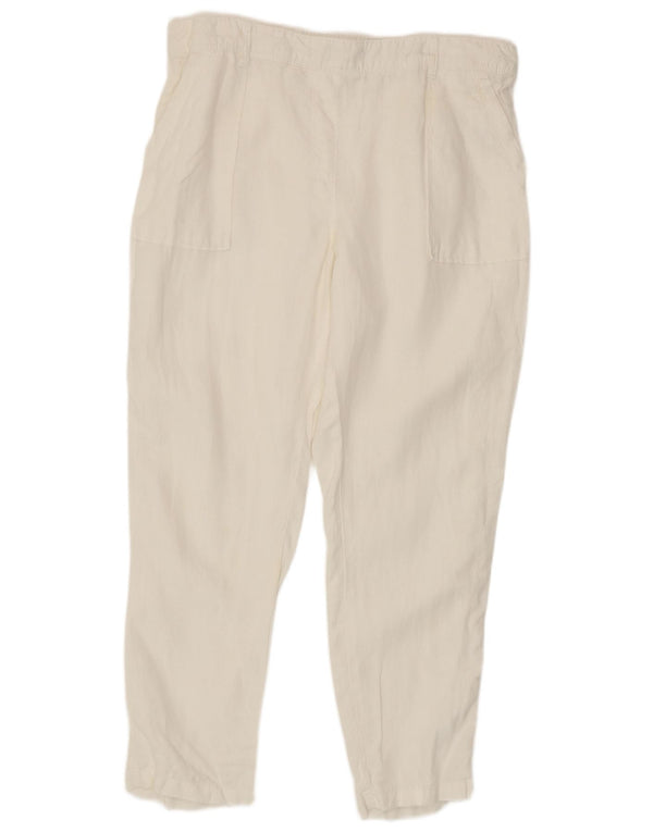 Marks & Spencer Damskie zwężane spodnie codzienne UK 14 Medium W30 L26 Białe