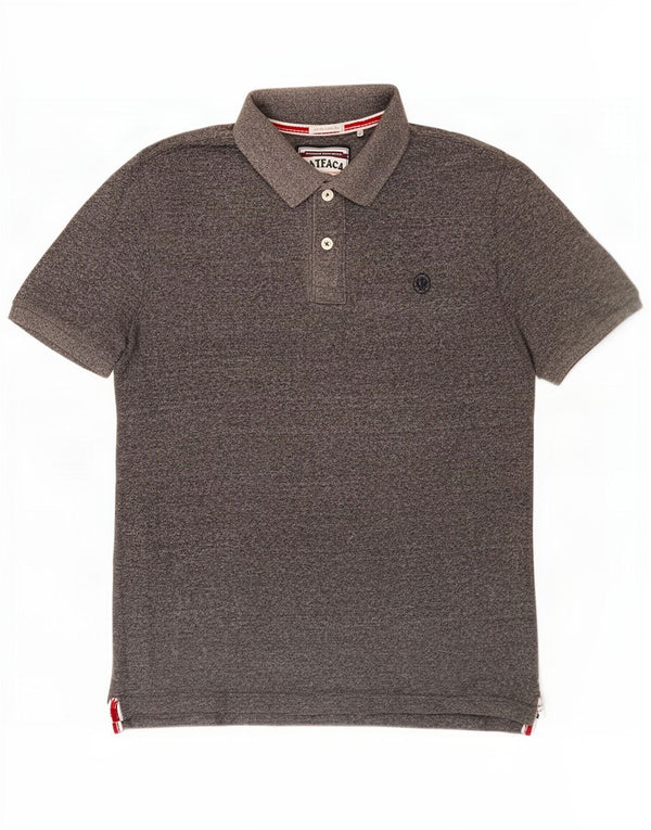 Męska koszulka polo Fat Face, duża, szara, nakrapiana bawełna