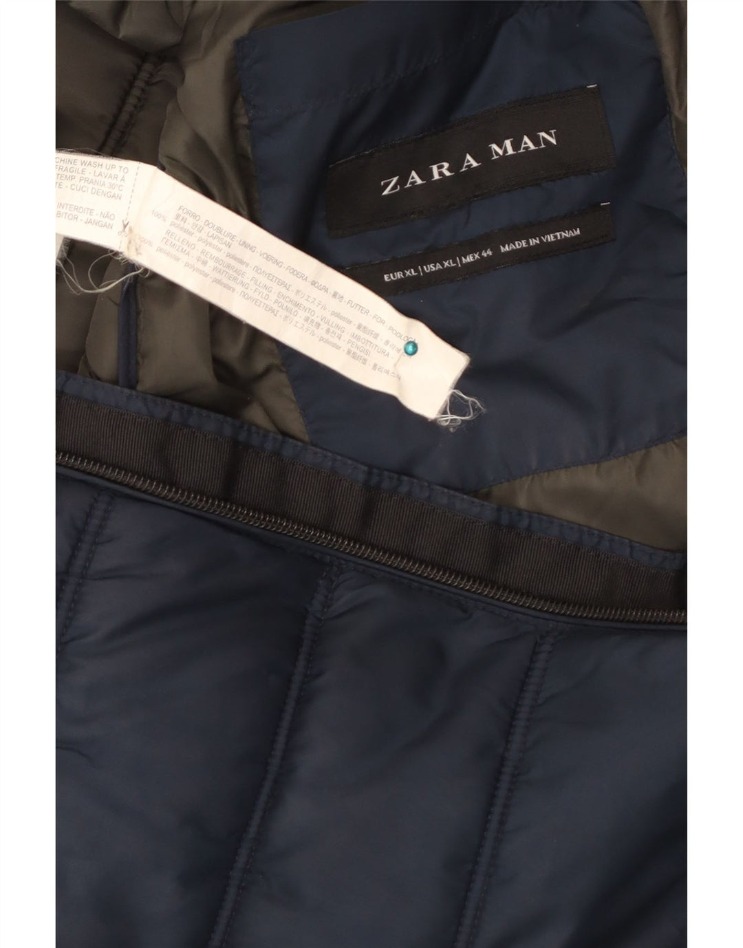 Męska wyściełana kamizelka ZARA UK 42 XL, granatowa, poliester