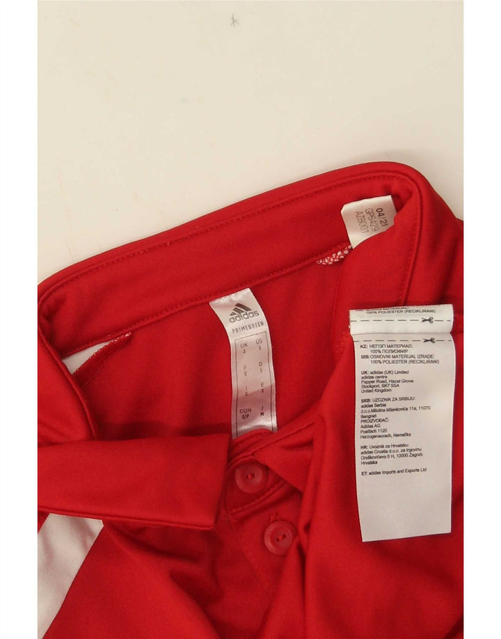 Męska koszulka polo Adidas Aeroready Graphic, mała, czerwona, poliestrowa z blokami kolorów