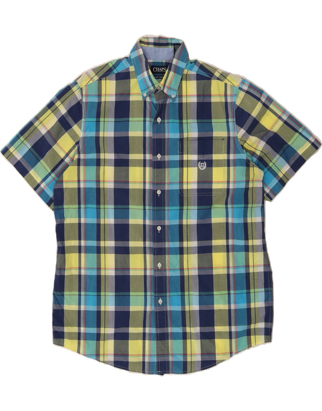 CHAPS Mens Big & Tall Short Sleeve Shirt Large Multicoloured Check Cotton Vintage Chaps and Second-Hand Chaps from Messina Hembry 