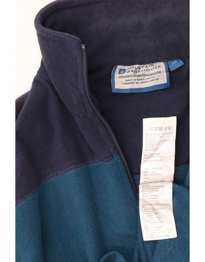 Męski sweter polarowy Mountain Warehouse z zamkiem błyskawicznym i małym granatowym blokiem kolorów