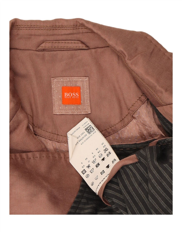HUGO BOSS Womens 1 Button Blazer Jacket UK 8 Small Brown Vintage Hugo Boss and Second-Hand Hugo Boss from Messina Hembry 